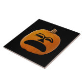 Jack o' Lantern Ontevreden Gezicht, Halloween Pomp Tegeltje (Zijkant)