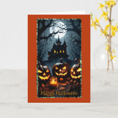 Jack-O-Lantern Ontmoeting Halloween Kaart (Gele Bloem)