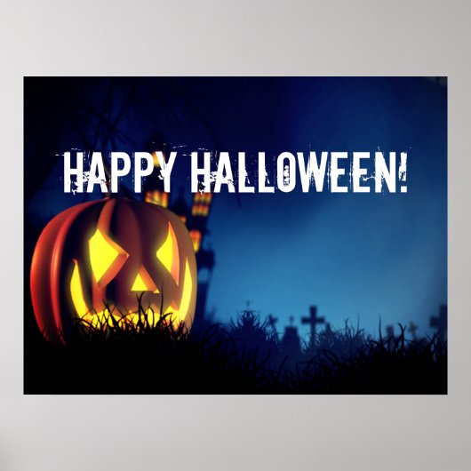 Jack-O-Lantern op Halloween Night Poster (Voorkant)
