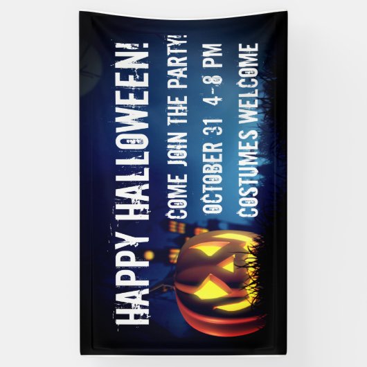 Jack-O-Lantern op Halloween Night Spandoek (Verticaal)