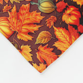 Jack-O-Lantern op herfstbladeren en pompoenen Fleece Deken (Hoek)