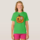 Jack o lantern op maat foto's pompoenmonster schat t-shirt (Voorkant volledig)