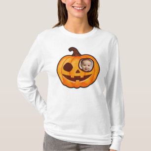 Jack o lantern op maat foto's pompoenmonster schat t-shirt