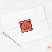 Jack O Lantern op Polka Dots gepersonaliseerd Vierkante Sticker (Envelop)