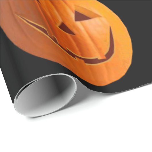Jack-O-Lantern op zwart omslagpapier Cadeaupapier (Rol Hoek)