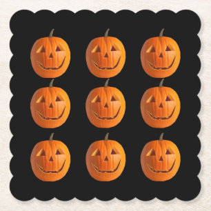 Jack-O-Lantern op zwarte Onderzetters