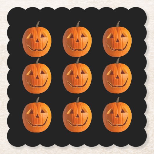 Jack-O-Lantern op zwarte Onderzetters (Voorkant)
