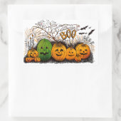 Jack-O-Lantern opstelling Rechthoekige Sticker (Tas)