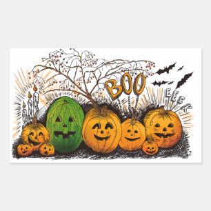 Jack-O-Lantern opstelling Rechthoekige Sticker