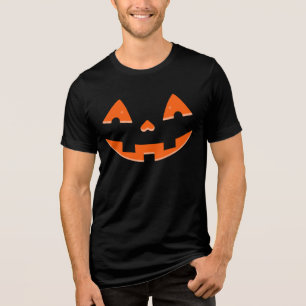 Jack-o'-Lantern Oranje ogen en mond - Halloween Tri-Blend Shirt