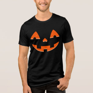 Jack-o'-Lantern Oranje Ogen & Mond – Halloween Tri-Blend Shirt