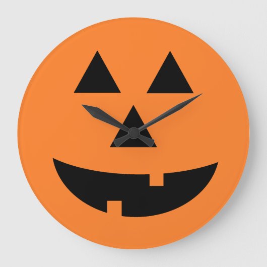 Jack-O-Lantern Oranje pompoen Halloween Wall Clock Grote Klok (Voorkant)
