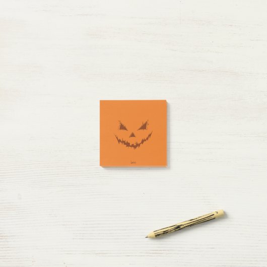 Jack O Lantern Oranje Post-it® Notes (Op bureau)