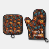 Jack o lantern ovenwant & pannenlap set (Voorkant)