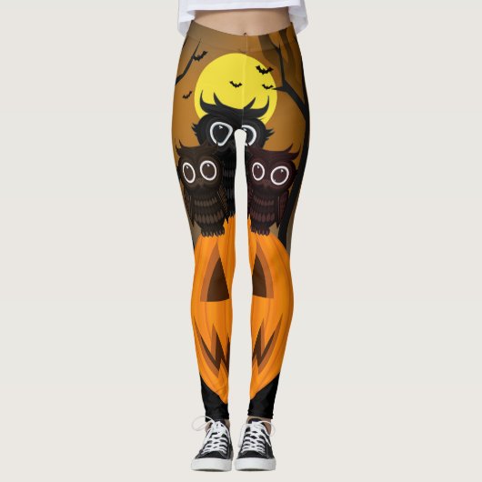 Jack O lantern & Owls Leggings (Voorkant)