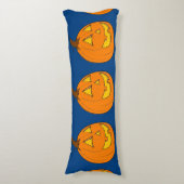 Jack o' Lantern Paars and Blue Body Pillow Lichaamskussen (Voorkant Verticaal)