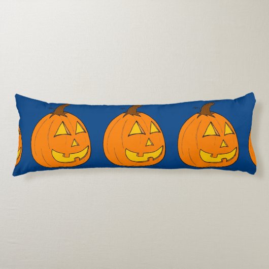 Jack o' Lantern Paars and Blue Body Pillow Lichaamskussen (Voorkant)