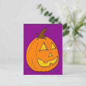 Jack o' Lantern Paars Briefkaart (Staand voorkant)