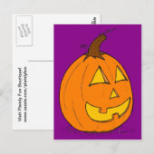 Jack o' Lantern Paars Briefkaart (Voorkant / Achterkant)