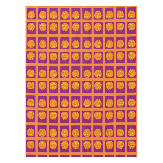 Jack o' Lantern Paars en Oranje Tablecloth Tafelkleed (Voorkant)