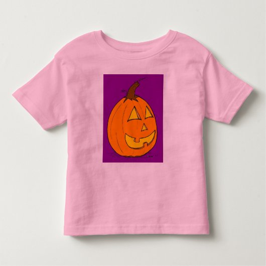 Jack o' Lantern Paars Toddlers Ringer T-Shirt (Voorkant)
