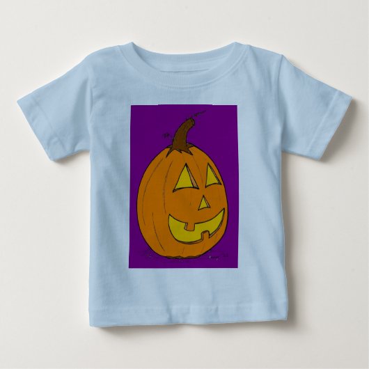 Jack o' Lantern Paarse Baby T-Shirt (Voorkant)