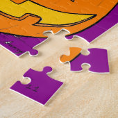 Jack o' Lantern Paarse Puzzle Legpuzzel (Zijkant)