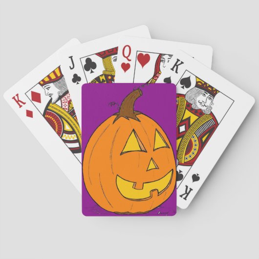 Jack o' Lantern Paarse speelkaarten (Achterkant)
