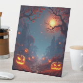 Jack o lantern pad reclamebord met voetstuk (Insitu)