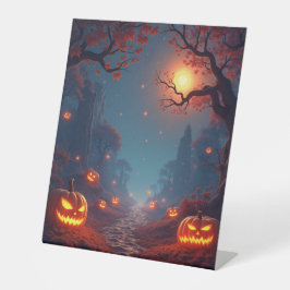 Jack o lantern pad reclamebord met voetstuk