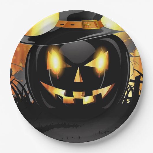 Jack-o-Lantern Papieren Bordje (Voorkant)