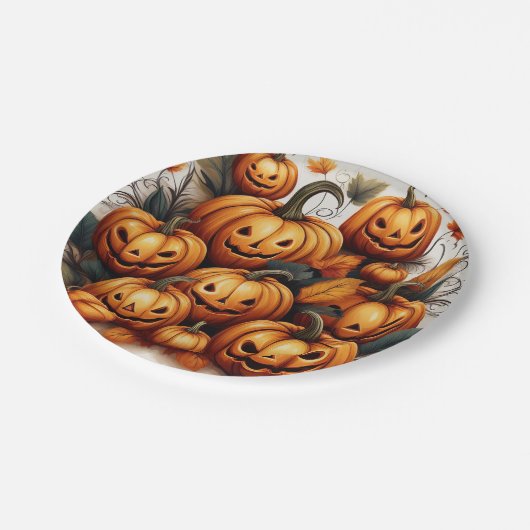 Jack O Lantern Papieren Bordje (Gekanteld)