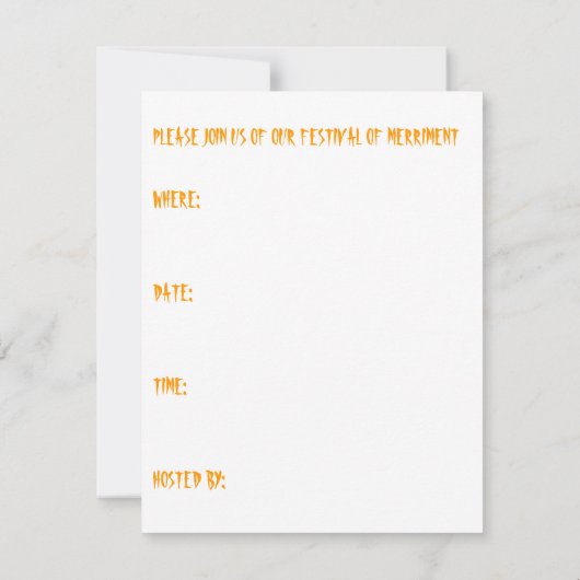 Jack O' Lantern Party Invitation Kaart (Achterkant)