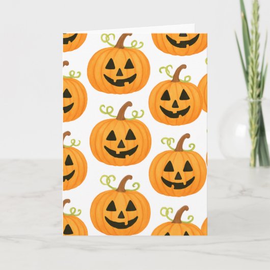Jack-o'-Lantern Patroon Begroeting Kaart (Voorkant)