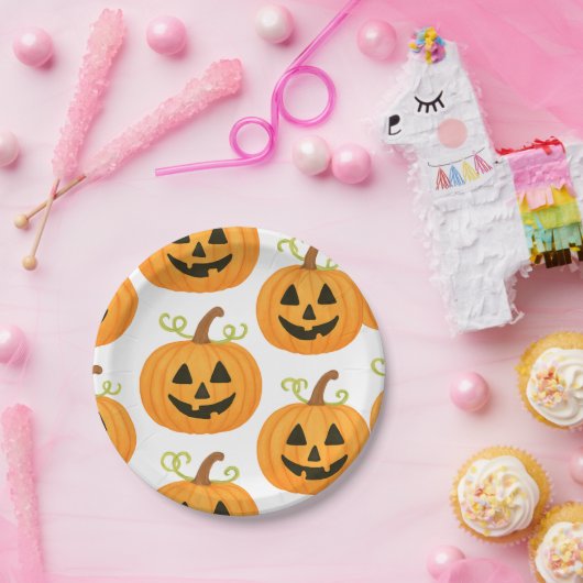 Jack-o’-Lantern Pattern Papieren Bordje (Feest)