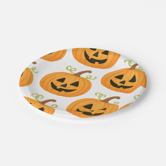 Jack-o’-Lantern Pattern Papieren Bordje (Gekanteld)