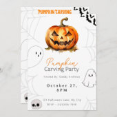 Jack-O' Lantern Pompoen Carving Party Kaart (Voorkant / Achterkant)