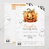 Jack-O' Lantern Pompoen Carving Party Kaart (Voorkant / Achterkant)