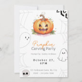 Jack-O' Lantern Pompoen Carving Party Kaart (Voorkant)
