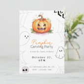 Jack-O' Lantern Pompoen Carving Party Kaart (Staand voorkant)