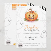 Jack-O' Lantern Pompoen Carving Party Kaart (Voorkant / Achterkant)