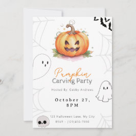 Jack-O' Lantern Pompoen Carving Party Kaart