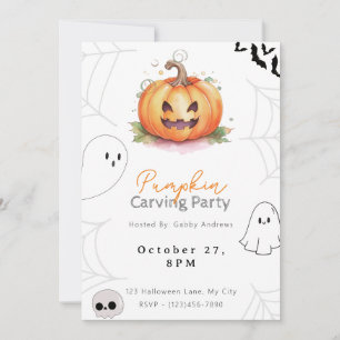 Jack-O' Lantern Pompoen Carving Party Kaart