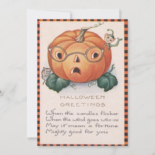 Jack O Lantern Pompoen Elf Muis Gedicht (Voorkant)