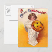Jack O Lantern Pompoen Geest Kind Briefkaart (Voorkant / Achterkant)
