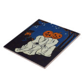 Jack O' Lantern Pompoen Geest Kostuum Tegeltje (Zijkant)