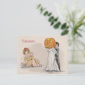 Jack O' Lantern Pompoen Geest Trick Or Treat Briefkaart (Staand voorkant)