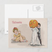 Jack O' Lantern Pompoen Geest Trick Or Treat Briefkaart (Voorkant / Achterkant)