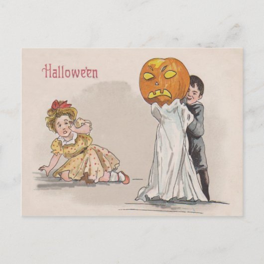 Jack O' Lantern Pompoen Geest Trick Or Treat Briefkaart (Voorkant)