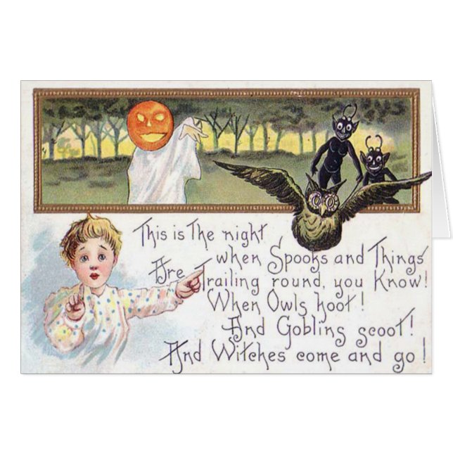 Jack O' Lantern Pompoen Geest Uil Kobold (Voorkant Horizontaal)
